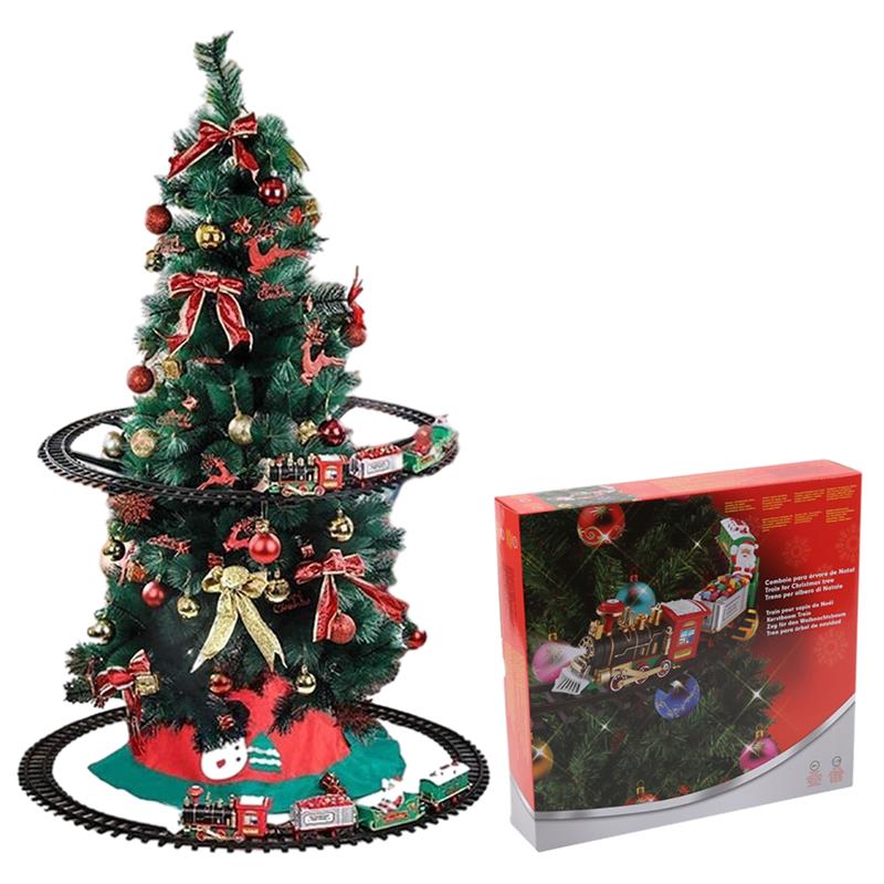 Elektrische Kerstboom Opknoping Speelgoed Trein Set Met Licht En Geluid Trein Santa &#39;S Express Levering Xmas Trein Speelgoed voor Kids: tree toys 01