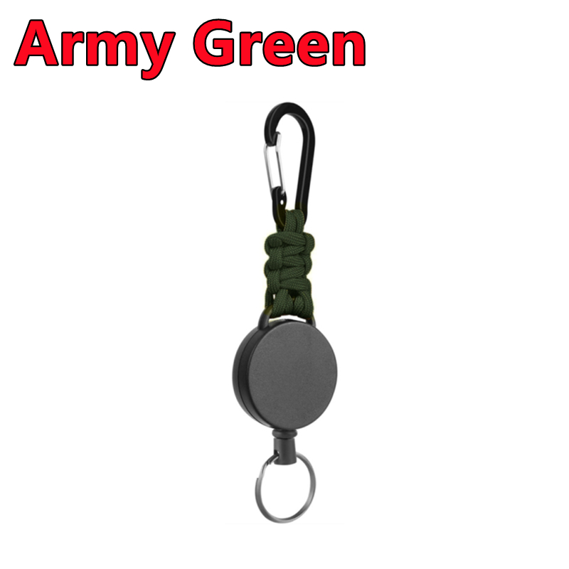 3/1PC Heavy Duty Retractable Key Chain Anti-theft Keychain with Carabiner Retractable Badges Holder Outdoor Multiple Tools ﻿: Red