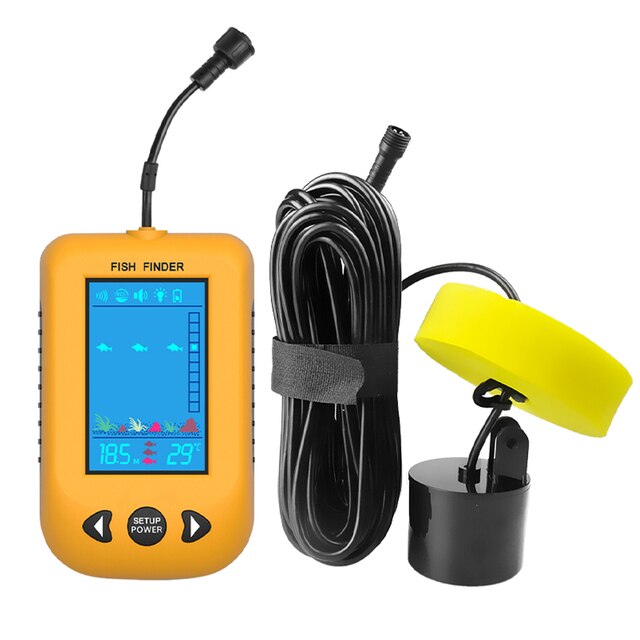 Sonar portátil de 100M para pesca en Lago, buscador de profundidad de mano, equipo de pesca con transductor de Sonar, pantalla LCD: Default Title