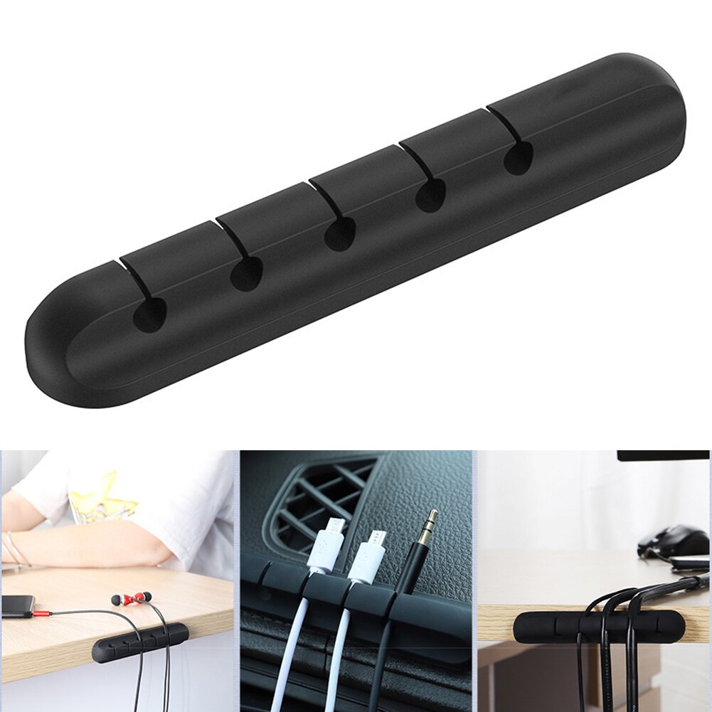 Przenośny Organizer do kabli silikonowy Organizer do zwijania kabla USB Desktop Tidy Management kabel z zaciskami uchwyt do myszy przewód słuchawek Organizer
