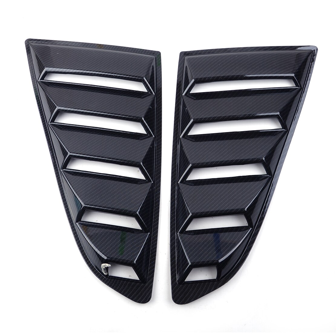 DWCX Paar ABS Auto Seite entlüften Fenster 1/4 Viertel Scoop Jalousie Abdeckung trimmen passen Für Ford Mustang: carbonfibertexture