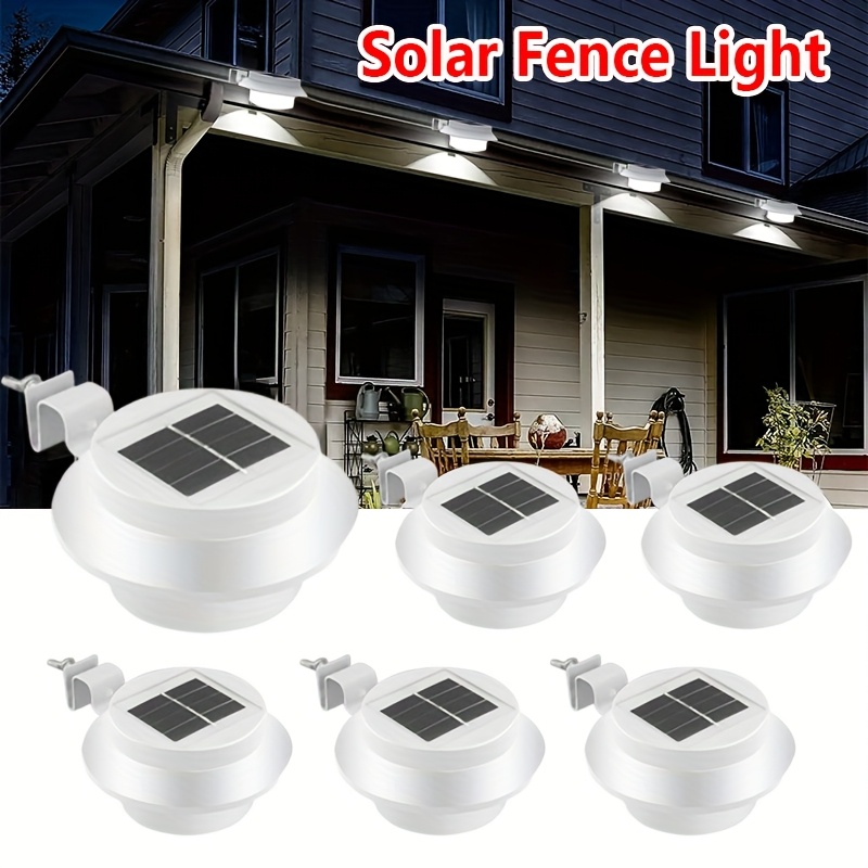 1–6er-Pack Solarleuchten, Veranda-Lampe, Wandleuchten, Dachrinnenbeleuchtung, hochhelle LED, automatische Aufladung, wasserdicht, Veranda, Weg, Zaun, Außenbereich