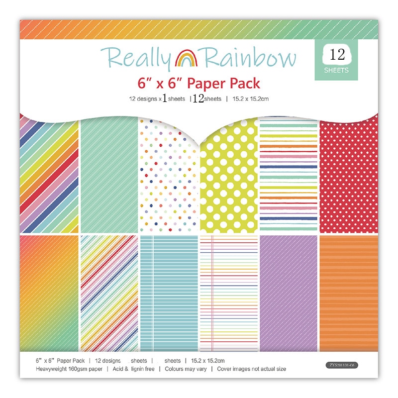 Kljuyp 12 Vellen Echt Rainbow Scrapbooking Pads Papier Origami Art Achtergrond Papier Card Making Diy Plakboek Craft