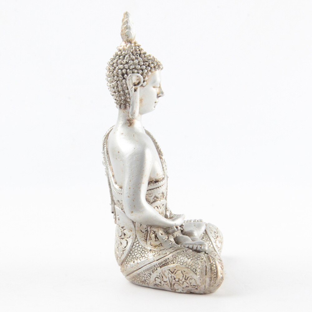 Zitten Boeddha Figuur Creatieve Hars Boeddhisme Beelden Boeddha Collectible Beeldje Plank Display Home Decoratie (Rood)