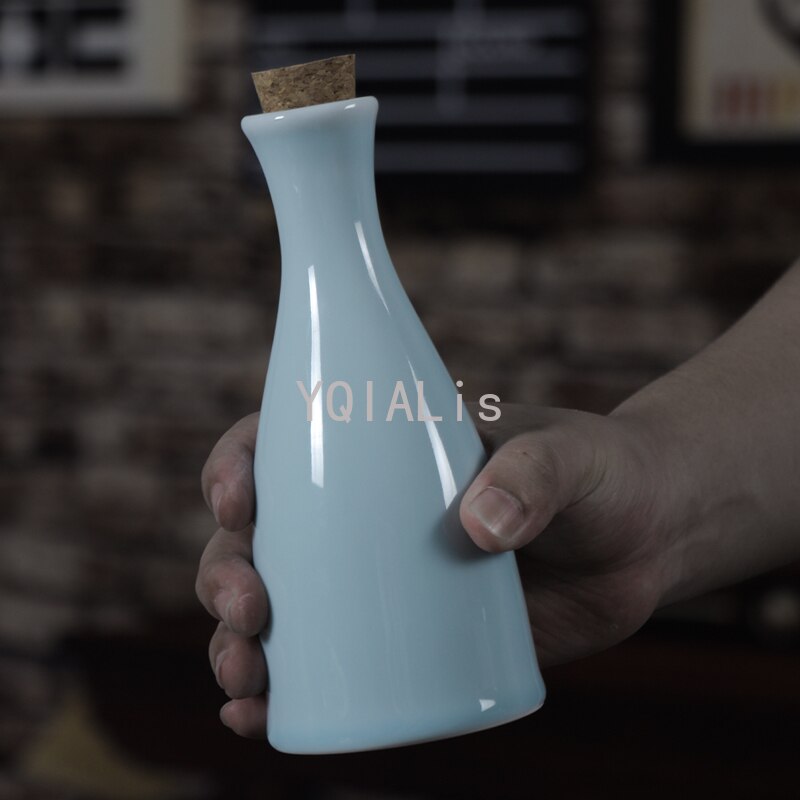 Bambus Hütte 1 Topf 2 Tasse Sake Wein einstellen Keramik Krug 300ml 45ml Wodka Geistern Wein Hause Bar Keramik Trink Karaffe