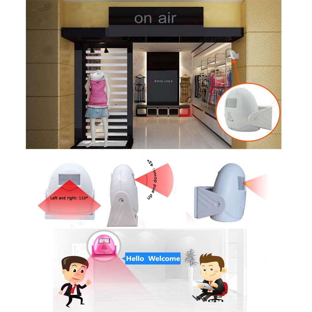 Wireless Door Bell Welcome Chime ding-dong door chime Entry Alert Entrance Alarm Greeting Warning Door bell Security Door