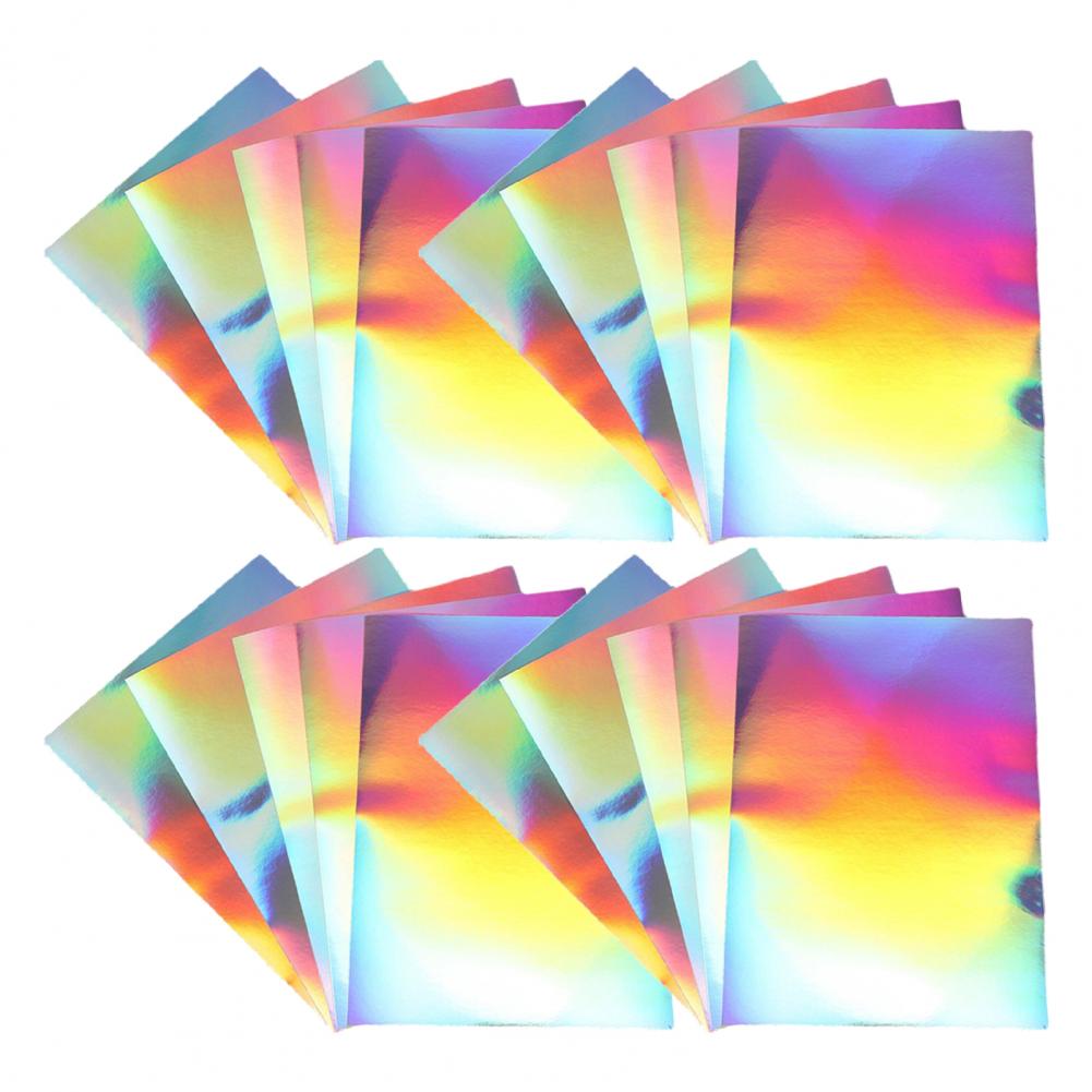 20pcs Holographic Stickers Self Adhesive Waterproof Paper Printable No Odor Sparkling Holographic Premium Sticker for Office