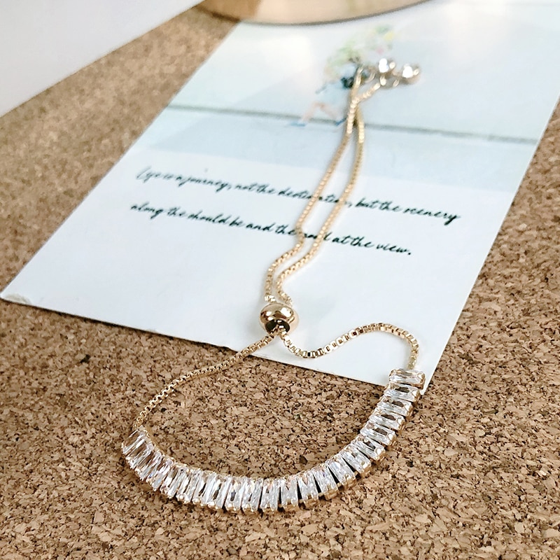 Kinel CZ Colorful Telescopic Bracelets For Women Gold Chain Charm Bangles Fasion Jewelry Party