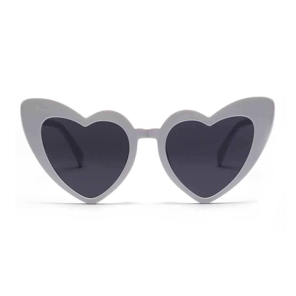 Hart Zonnebril Vrouwen Cat Eye Zonnebril Retro Liefde Hart Vormige Glazen Dames Winkelen Driver Bril: Grijs