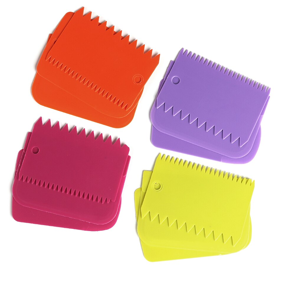 3 stuks/partij roomschraper onregelmatige tanden rand diy schraper taartdecoratie fondant gebak uitstekers bakspatels gereedschap