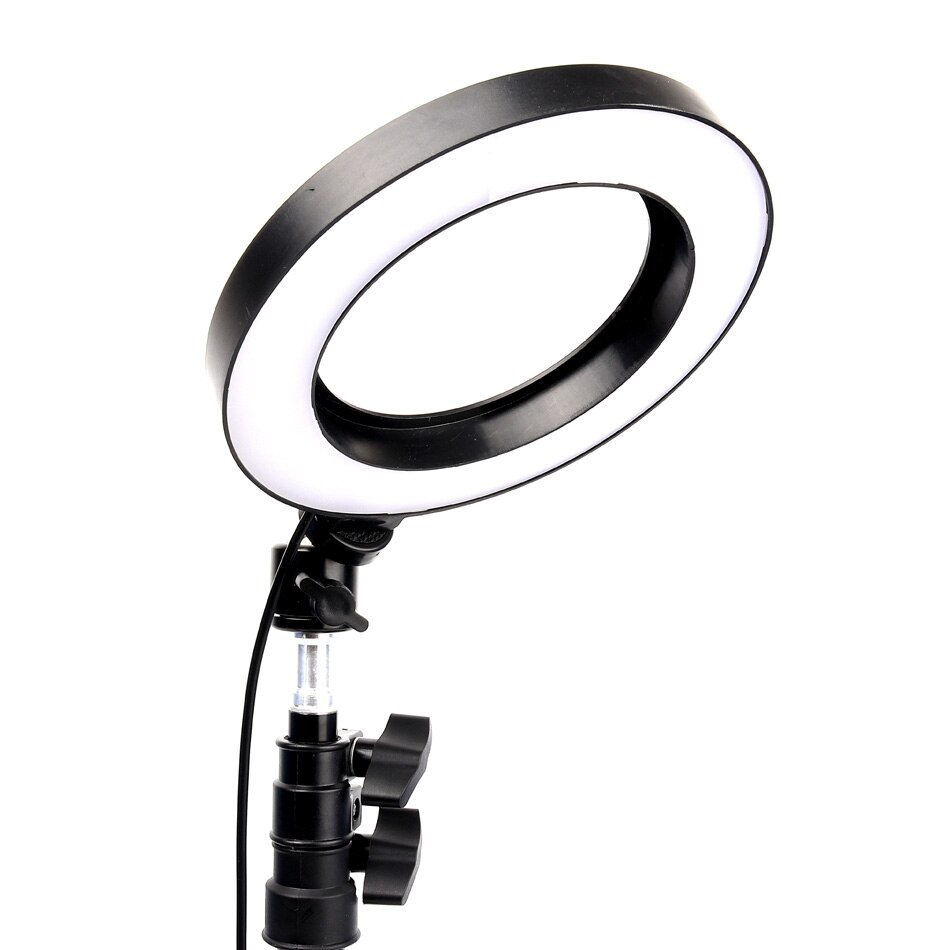 Dimmable LED Ring Light Selfie Ring Lamp Photographic Lighting with Tripod Moblie Phone Clamp Beauty fill light