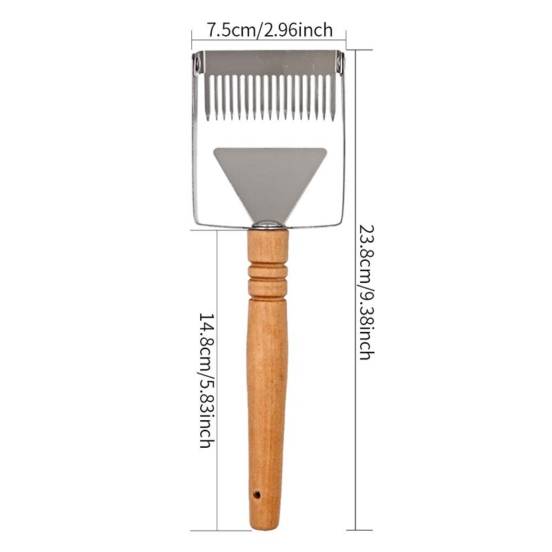 Bienenzucht Werkzeuge Waben ScraperUncapping Schaber Honig cutter Holz Griff Entdeckeln Gabel Schaufel beehive messer Ausrüstung: S