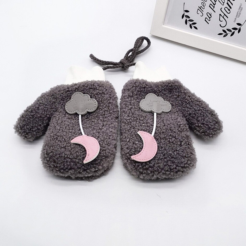 Kinder Handschuhe Winter Kinder Mädchen Winter Nette Cartoon Print Villus Warm Halten Winter Kinder Handschuhe Handschuhe Rekawiczki Dzieciece