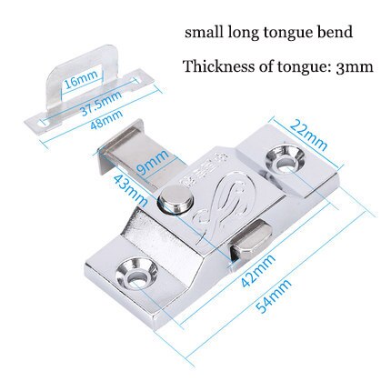 4 pcs Window Cabinet Push Button latch Automatic Zinc alloy Door Bolt Lock for child safety: C