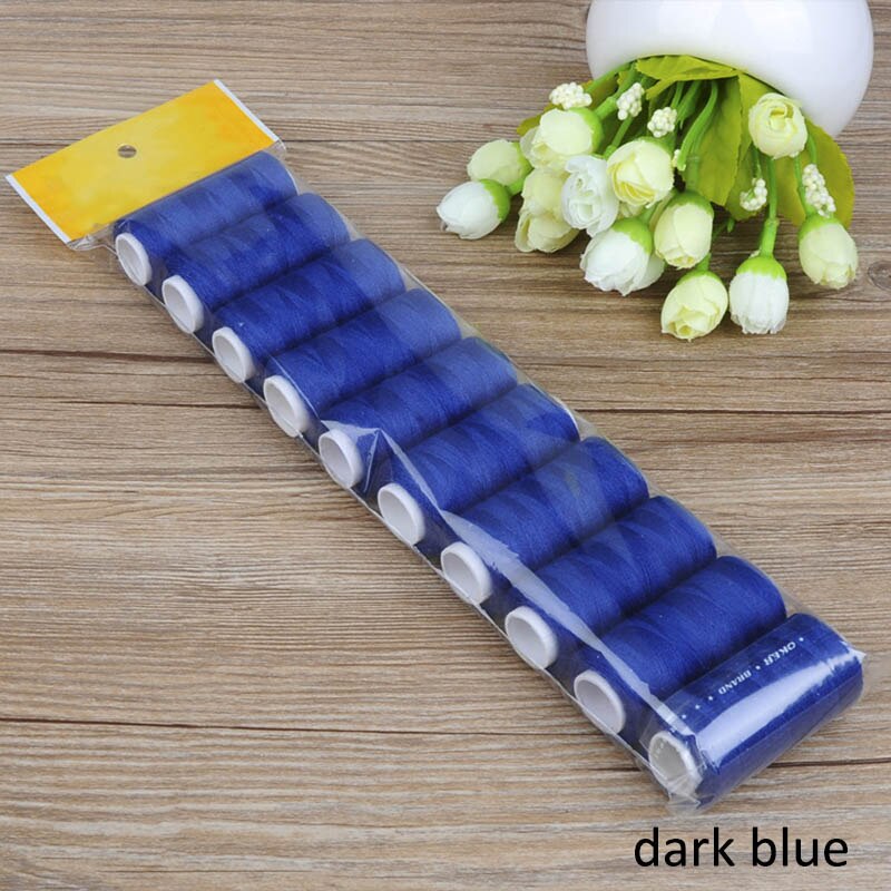 5pcs Polyester Multicolor Sewing Sewing Thread Handmade Embroidery 200 Yards machine embroidery thread: dark blue
