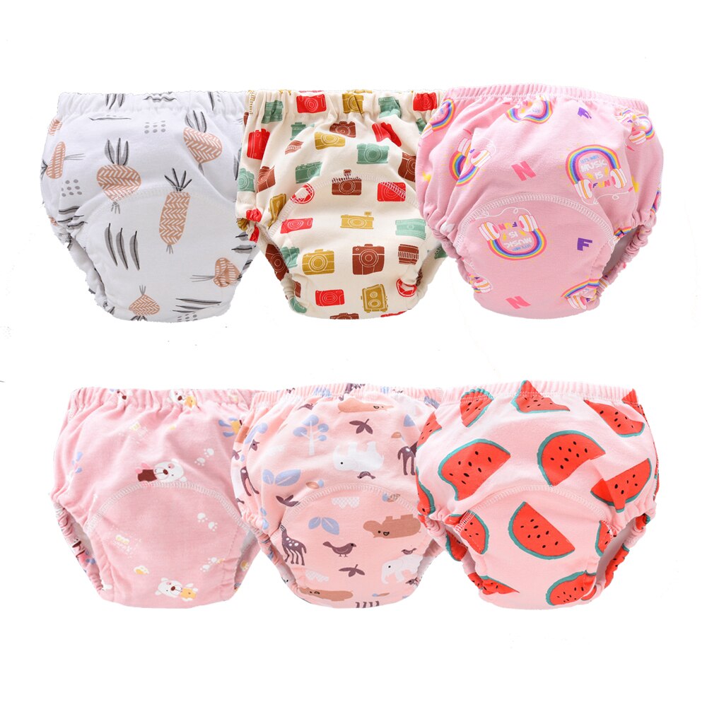 ORINERY 6 teile/los Tuch Windel Für Baby Mehrweg Baumwolle 6 Schichten Lernen Kleinkind Baby Ausbildung Hosen Waschbar Windel: A / 1-2 Jahre alt