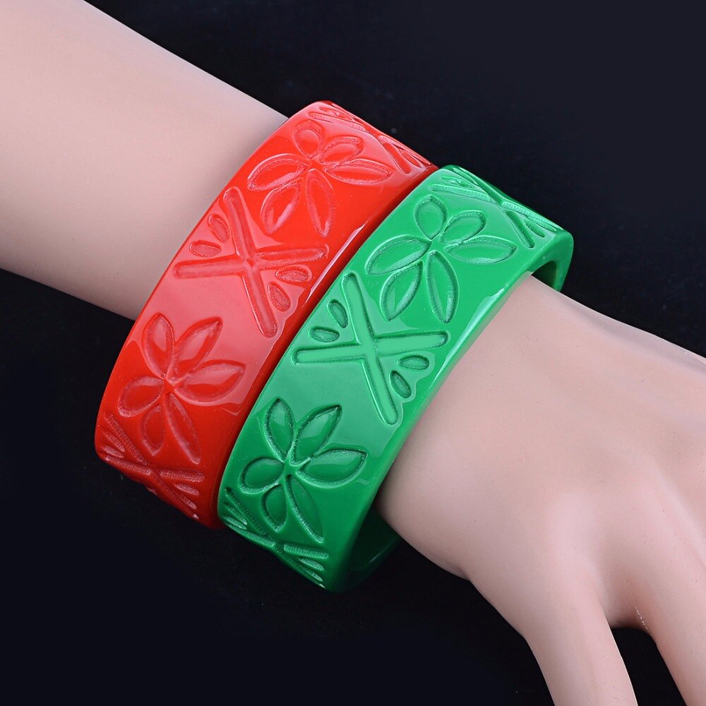 GuanLong Small Size Resin Carved Bangle Bracelets for