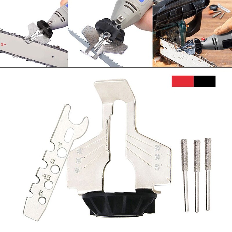 Chainsaw Sharpening Kit Rotary Sharpener Tool Chain Machine Kit Saw Blade Sharpener Guide Drill Adapter Head