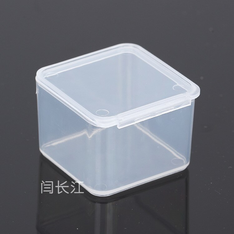 Gennemsigtig plastboks lille boks pp-boks med låg mini produktemballage plastikboks 4*4*2.8
