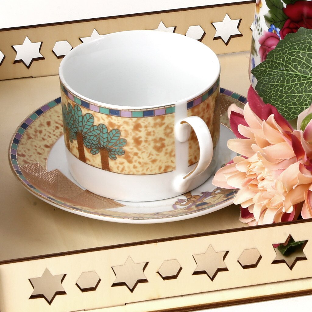 Houten Artistieke Eid Mubarak Party Serving Servies Lade Display Hout Decoratie Hanger Tafeldecoraties Dessert Lade @ 45