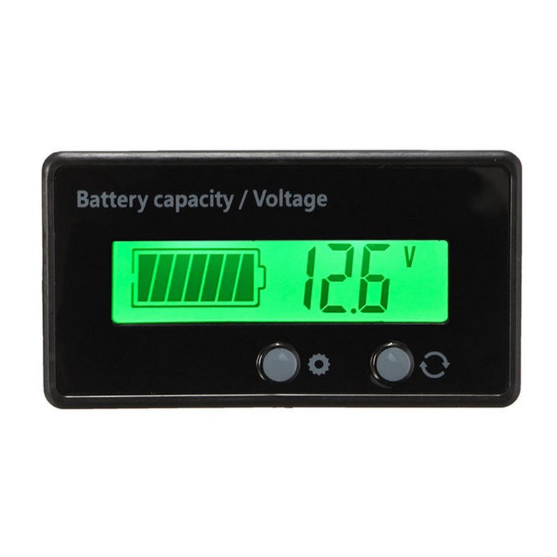 12v/24v/36v/48v lcd syre bly lithium batteri kapacitet indikator voltmeter spænding tester: Grøn