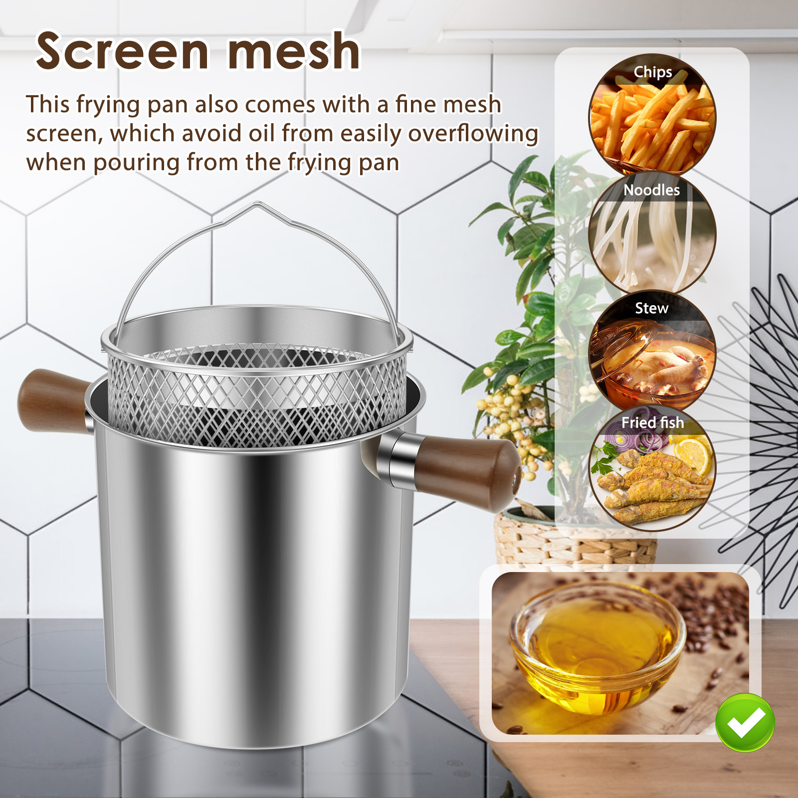 Cooking Pot Deep Fryer Versatile Aluminum Fryer Pot with Basket and Lid Food Grade Deep Fryer Multifunctional Deep Frying Pot
