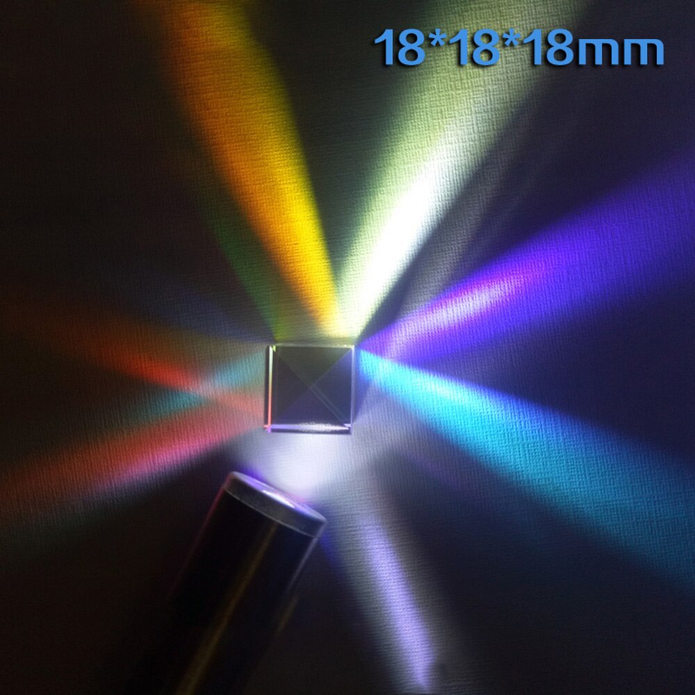 Cubo de luz hexagonal brillante para niños, Prisma divisor óptico de 18x18x18mm, ideal para experimentos científicos populares