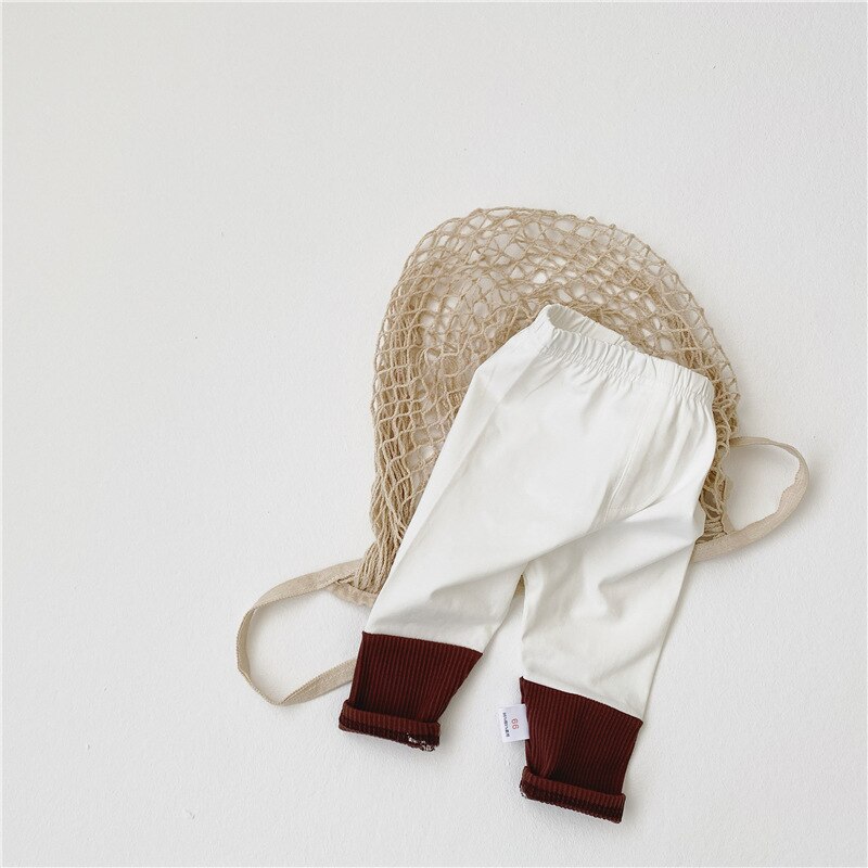 Baby boy syrbyxor småbarn flickor lappade leggings byxor höstbyxor för barn: 3572 vita / 24m