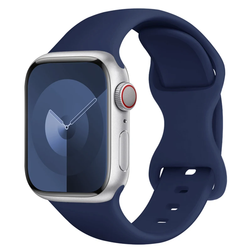 Silicone Strap For Apple Watch Band 45mm 44mm 40mm 41mm 42mm 38mm 49mm 46mm bracelet iwatch series 10 9 8 7 se 3 5 6 Ultra band: Red Black / 12mm