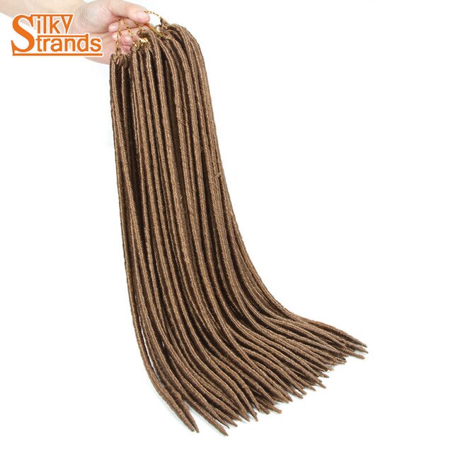 Silky Strands Synthetic Straight Faux Locs Hair Extensions For Women Afro High Temperature Ombre Braiding Hair Crochet Braids: #27