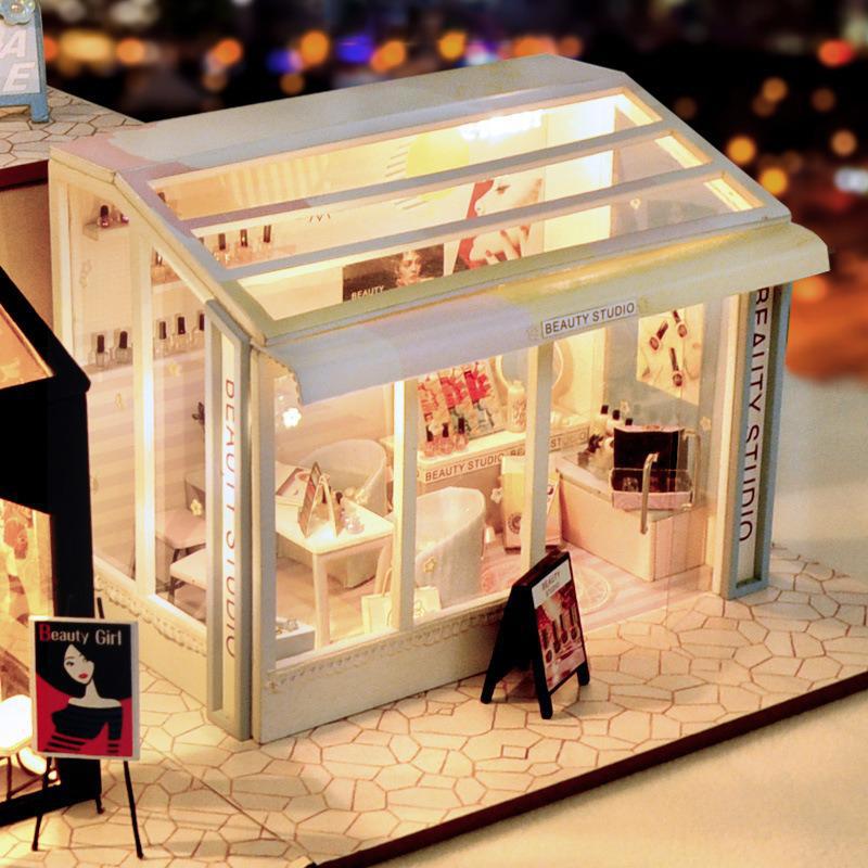 Diy Doll House Street Trend Shop Series Nail Shop Hair Salon Beauty Shop Boys And Girls Birthday Valentine&#39;s Day