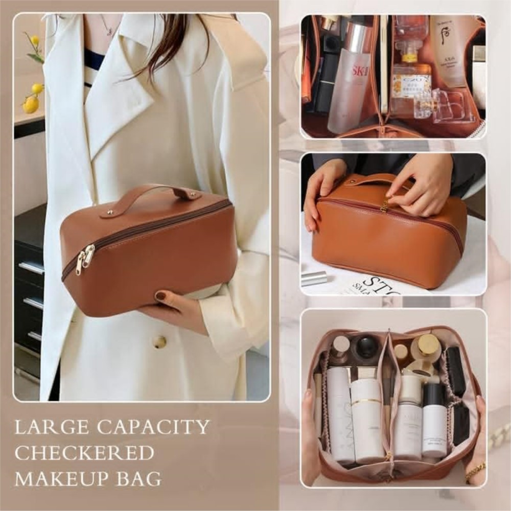Bolsa de cosméticos para maquillaje, kit de aseo femenino de gran capacidad, estuche de viaje con cremallera, bolsa de almacenamiento, caja organizadora de lujo para mujer