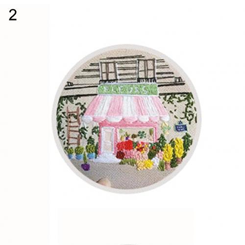 15cm House/Shop DIY Ribbon 3D Embroidery Kit Home Decor Needlework Sewing Crafts: 2