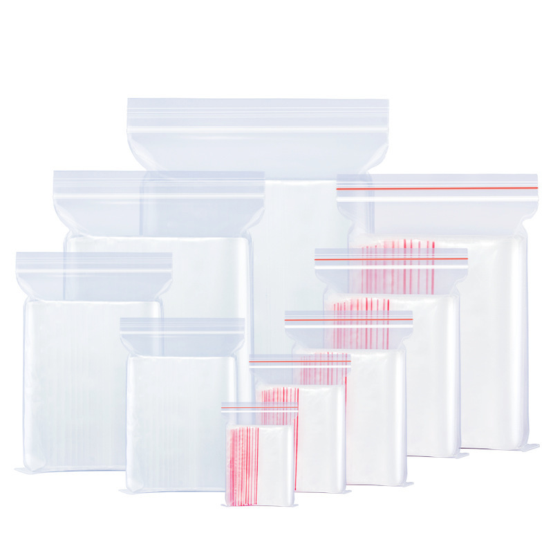 100Pcs/Set Plastic Zip Bags Small Ziplock Bag Clear Jewelry Food Packaging Lock Bags sachet plastique