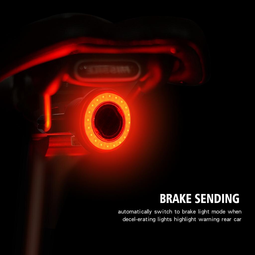 Smart Bike Tail Rear Light USB Brake Sensing Auto Start ＆ Stop LED