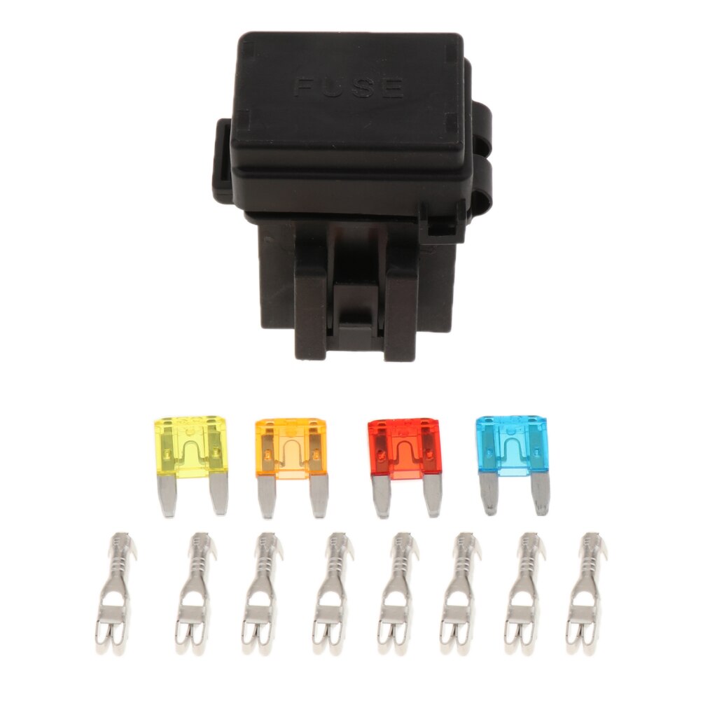 4 Way Blade Fuse Box &amp; 1 Way Relay Box Combo Holder / Block for