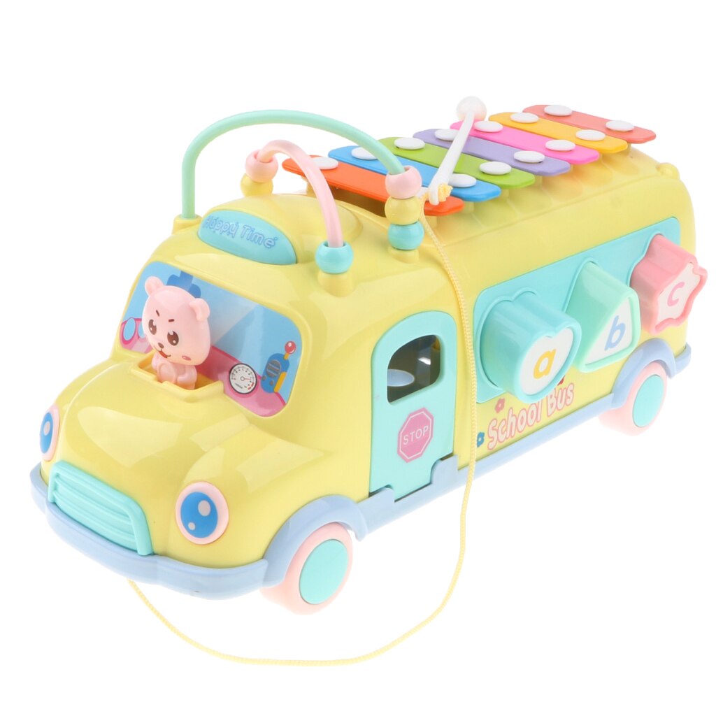 Jouet de Bus 5 en 1 pour enfants, modèle Push And Pull, Musical