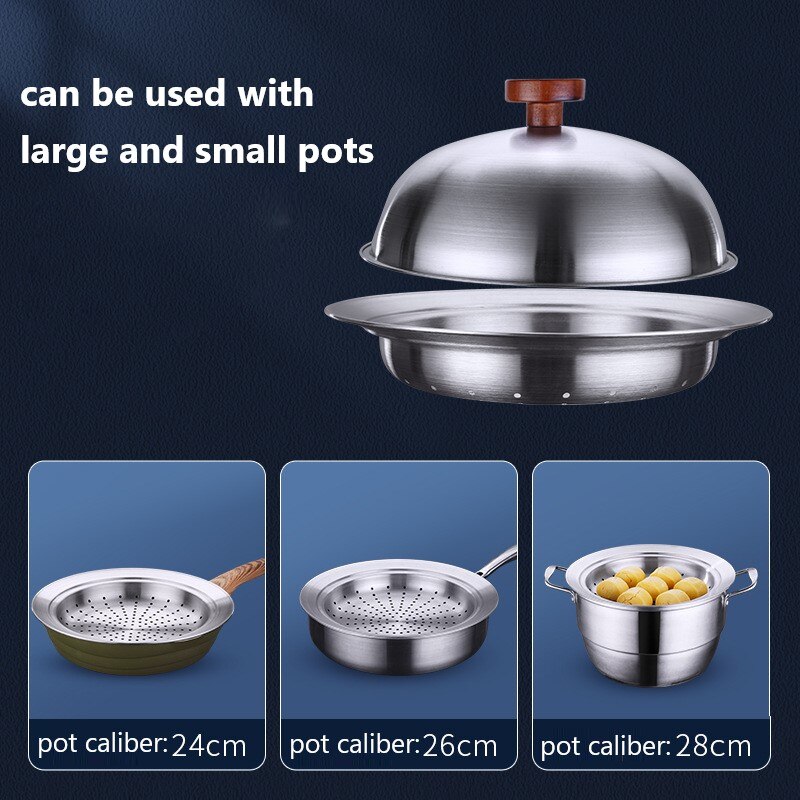 304 Roestvrij Staal Stoomboot Stoomboot Huishouden Gestoomde Vis Gestoomde Broodjes Broodjes Multifunctionele Verdikte Met Cover