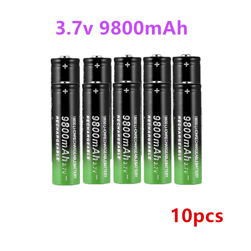 18650 Batterij 9800Mah 3.7V 18650 Li-Ion Batterijen Oplaadbare Batterij Voor Zaklamp Zaklamp +
