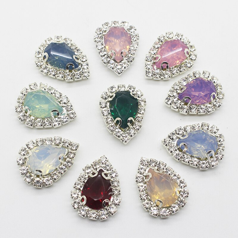Rhinestone Water drops 10 pcs Button For Craft Sewing Diy Handmade Clothing Decorative Embellishment Home Decoration Accessories
