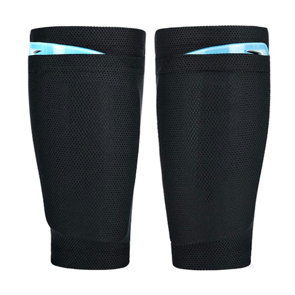 1 Pair Sports Soccer Guard Pad Sleeve Sock Leg Support Safety Breathable Training Shin Sleeves Calf Guards Protection Adjustable: black