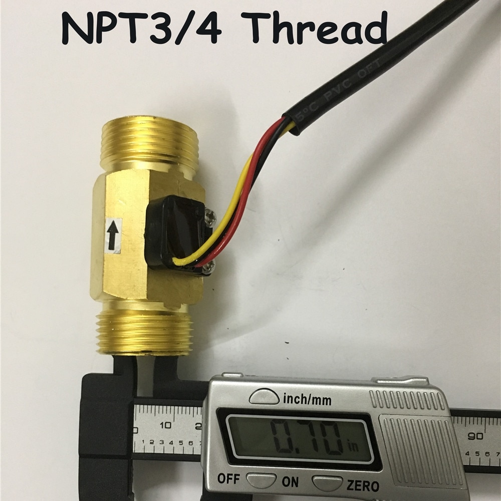 Npt 3/4 "DN20 Water Koper Messing Hall Flow Sensor Turbine Meter