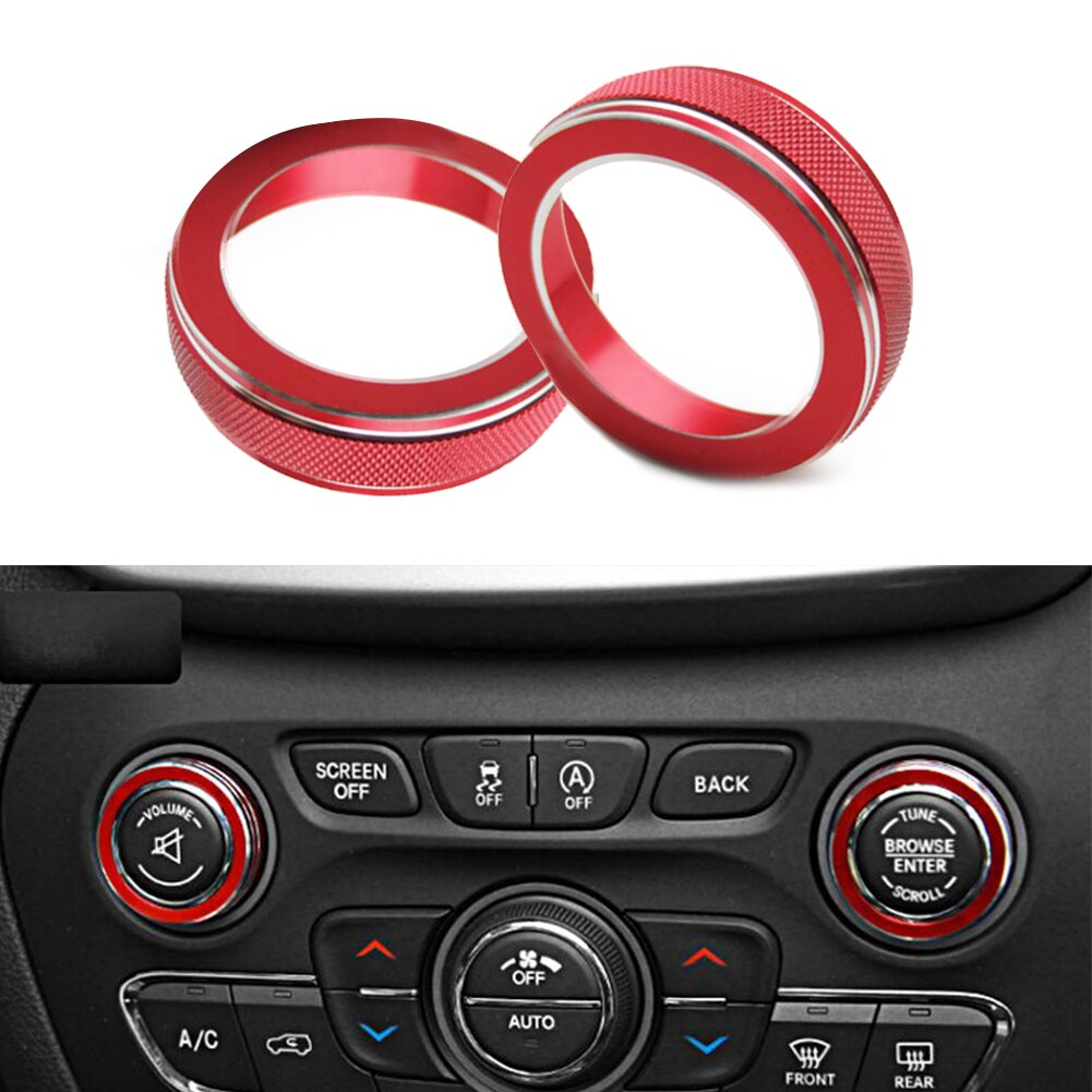 Aluminum Cover Trim Car Accessories CD Radio Switch Ring For Grand Cherokee