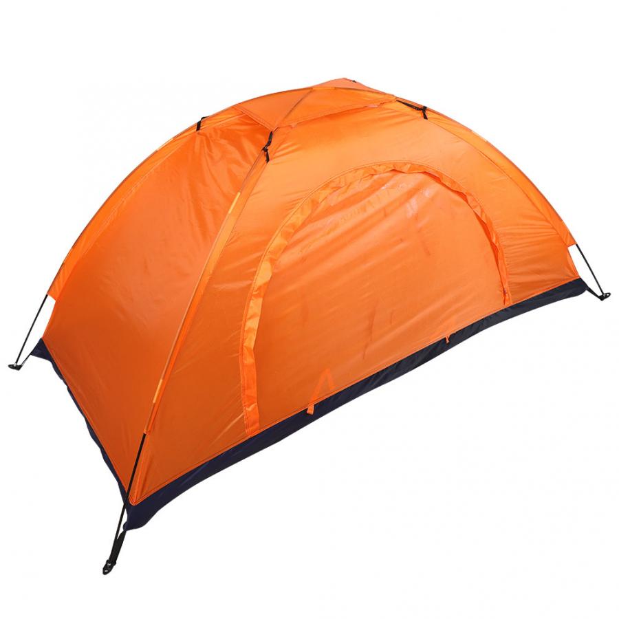 Waterproof Camping Tent Single Layer Single Person Tent Summer Beach Sunshade Tent Shelter Outdoor Camping Hiking Accessory: Orange