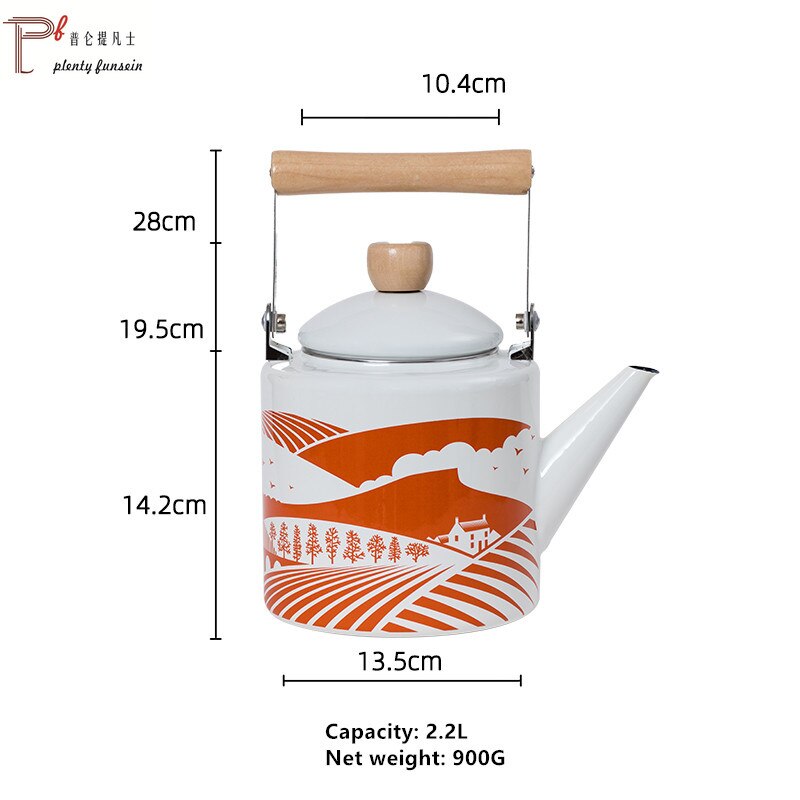 Emaille Emaille Ketel Koud Waterkoker Restaurant Theepot Kokend Ketel Verdikte Inductie Fornuis Aardgas Huishoudelijke Commerciële: C