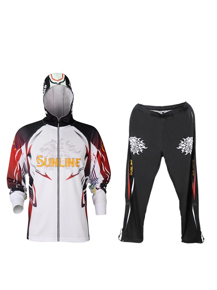 SUNLINE-ropa de pesca con capucha, prenda de vestir, camisa de pesca con protección UV, absorbente de sudor, secado rápido, transpirable, Wader: M / Suit