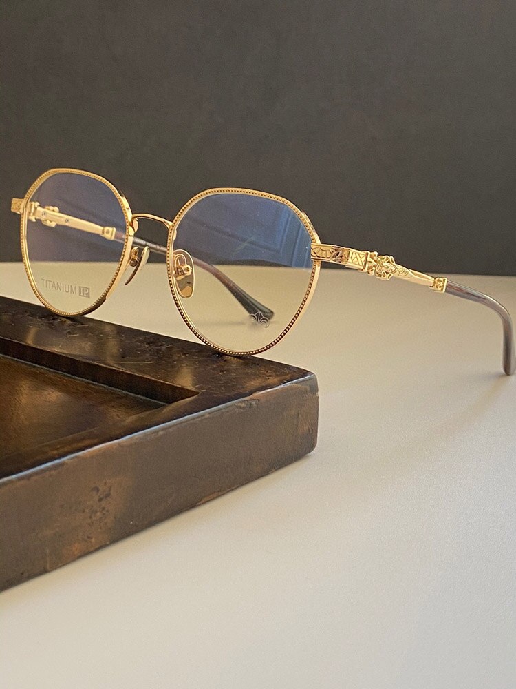 Gafas graduadas Vintage, marco artesanal exquisito, Material de placa de titanio puro, estilo Punk, novedad de