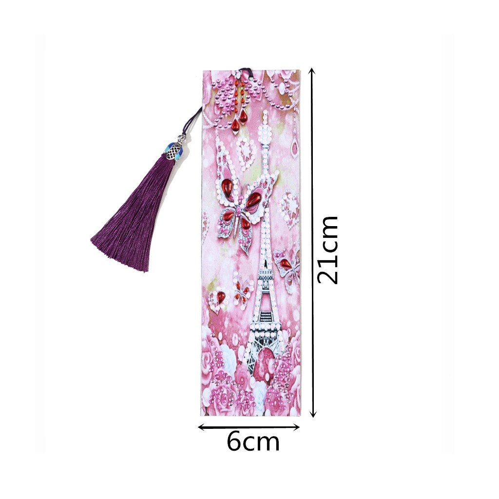 5D Diamond Painting Bookmarks Flower Butterfly Kits for Adults DIY Bookmarks with Tassel Arts Crafts Set Rhinestone Dot