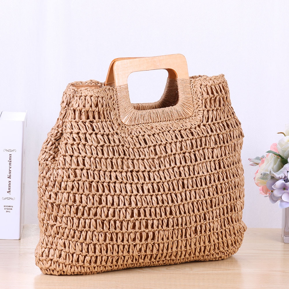 Sac à main Vintage bohème sac de paille pour Women2020 été grande capacité plage sac à main en rotin à la main tricoté sacs de voyage Bolsas
