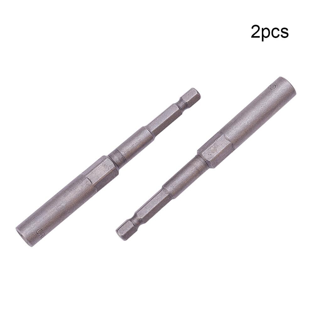 1/4 " drev 7 ~ 19mm sekskantede fatninger 100mm totallængde metalstødmøtrik sætter driver socket bit håndværktøjssæt 1 ~ 3 stk.